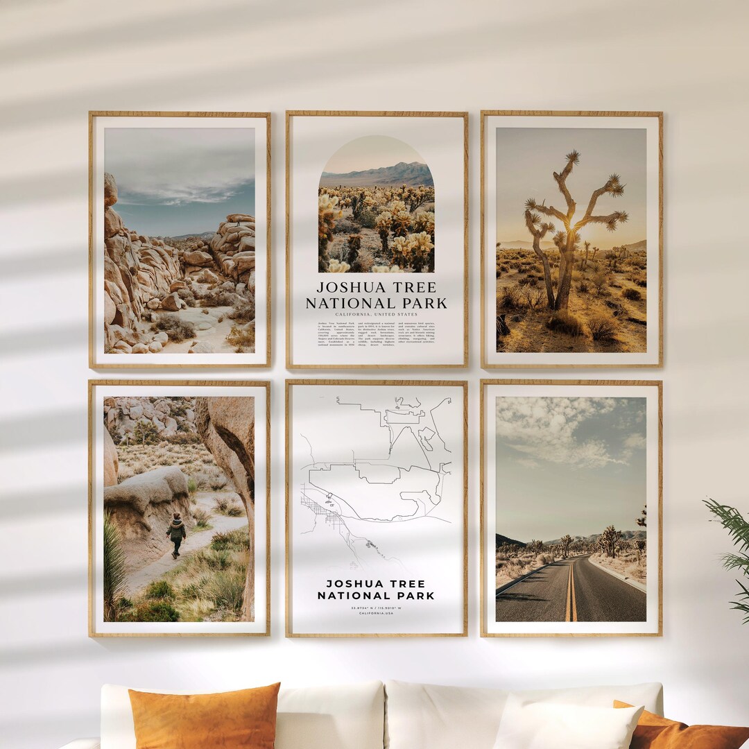 Joshua Tree National Park Gallery Wall Art | Set of 6 Colorful Prints ...