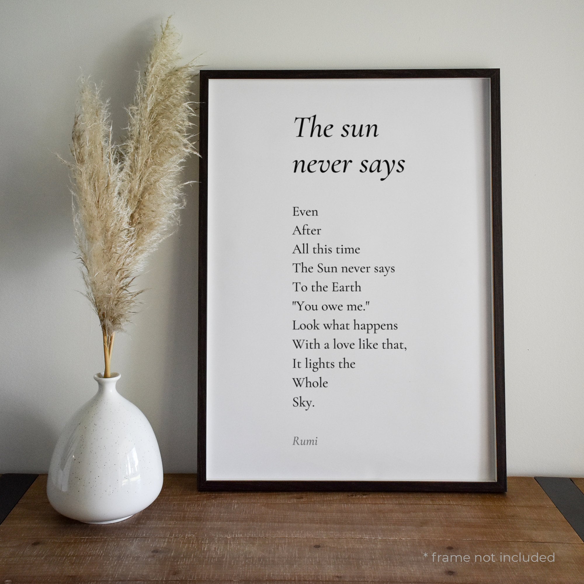 Romance Passion Love Wall Art Poem Illustrated I Want to See You Valentine/'s Day No Frame Included Rumi Physical Print