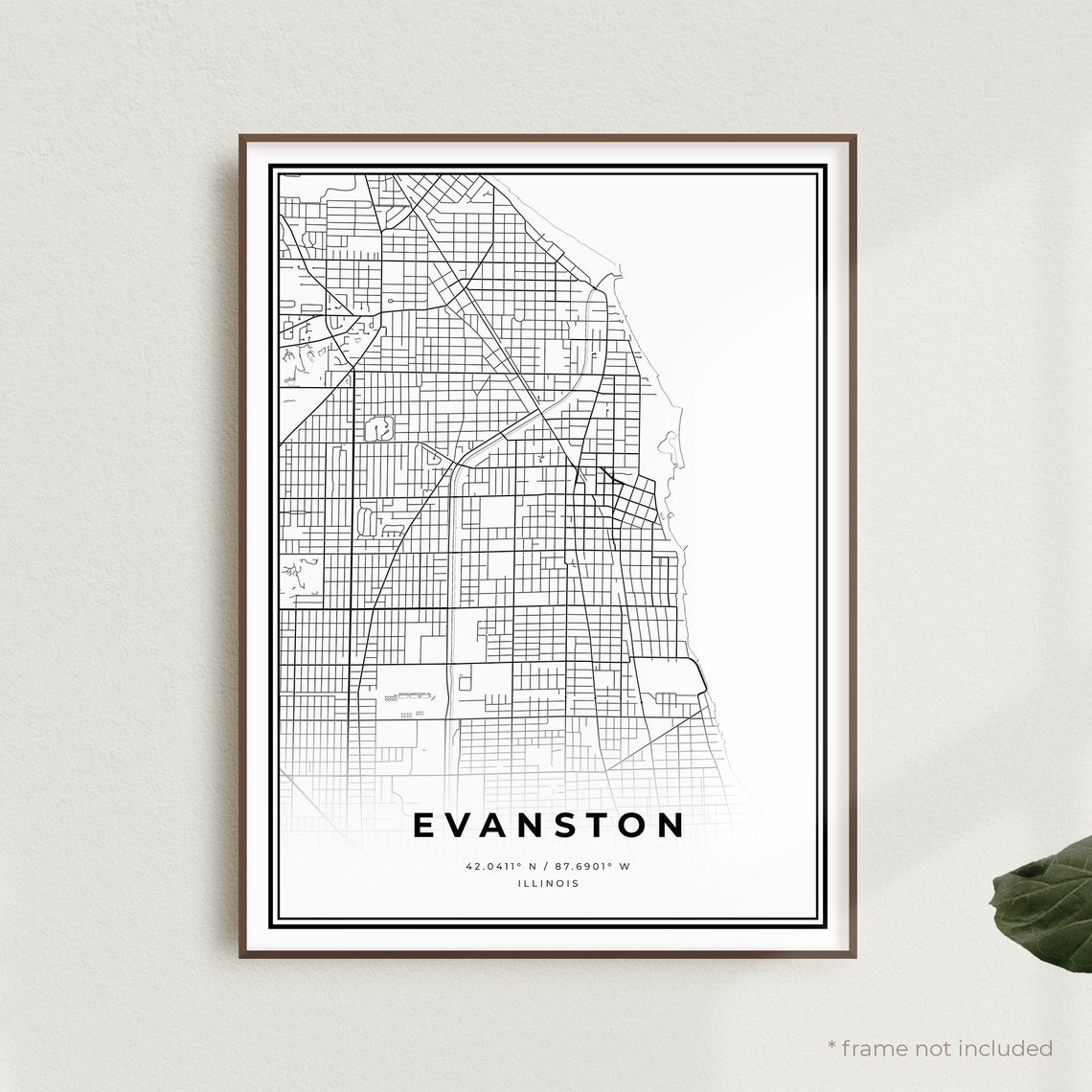 Evanston Map Print Evanston Street Map Poster Illinois | Etsy