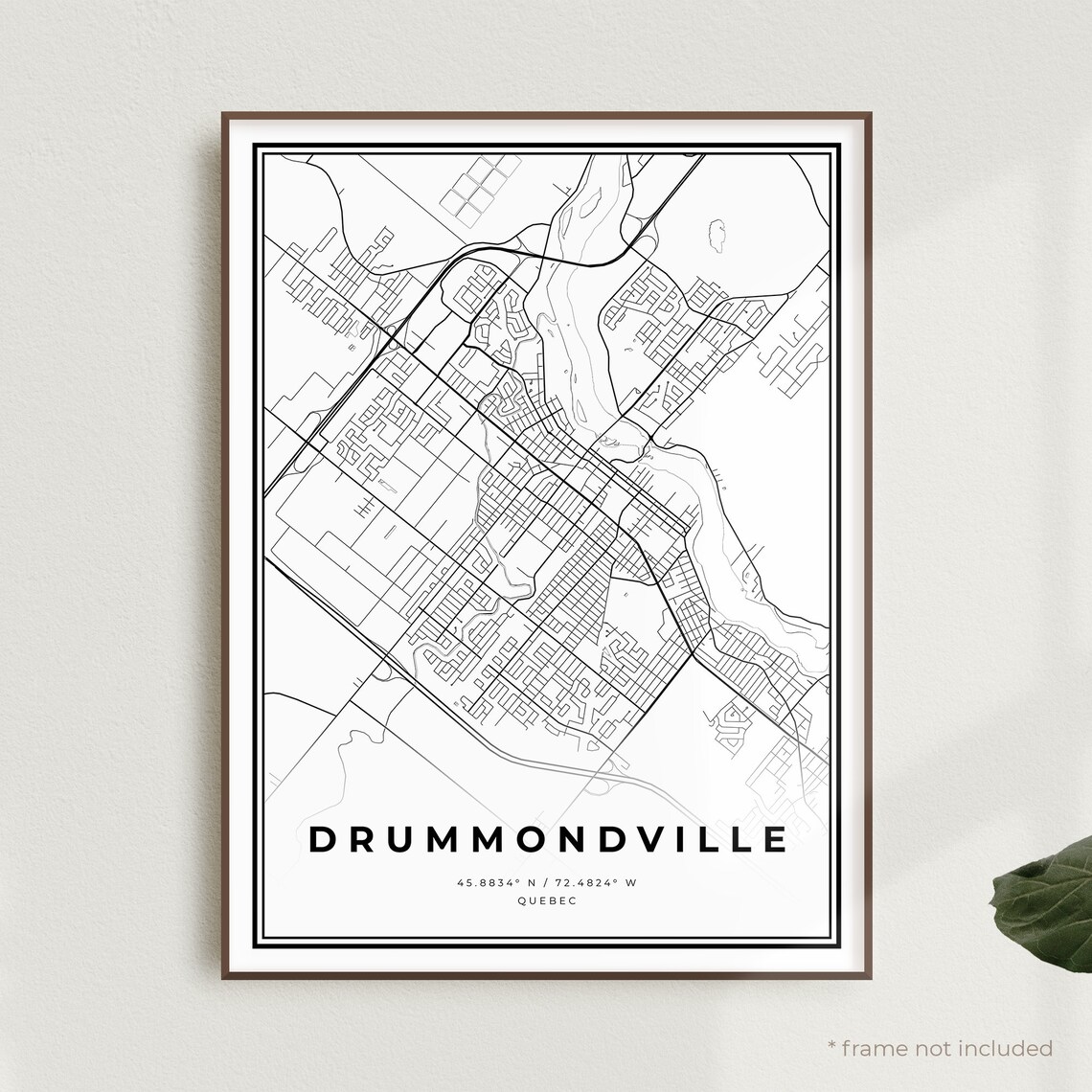 Drummondville Map Print Drummondville Street Map Poster Etsy
