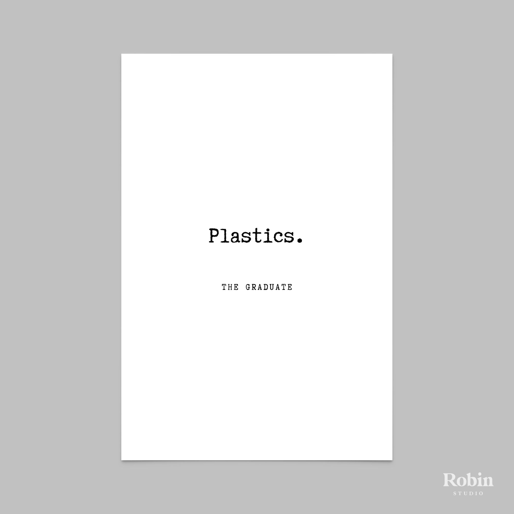 The Graduate Plastics Quote Print Movie Quote Print Gift Etsy