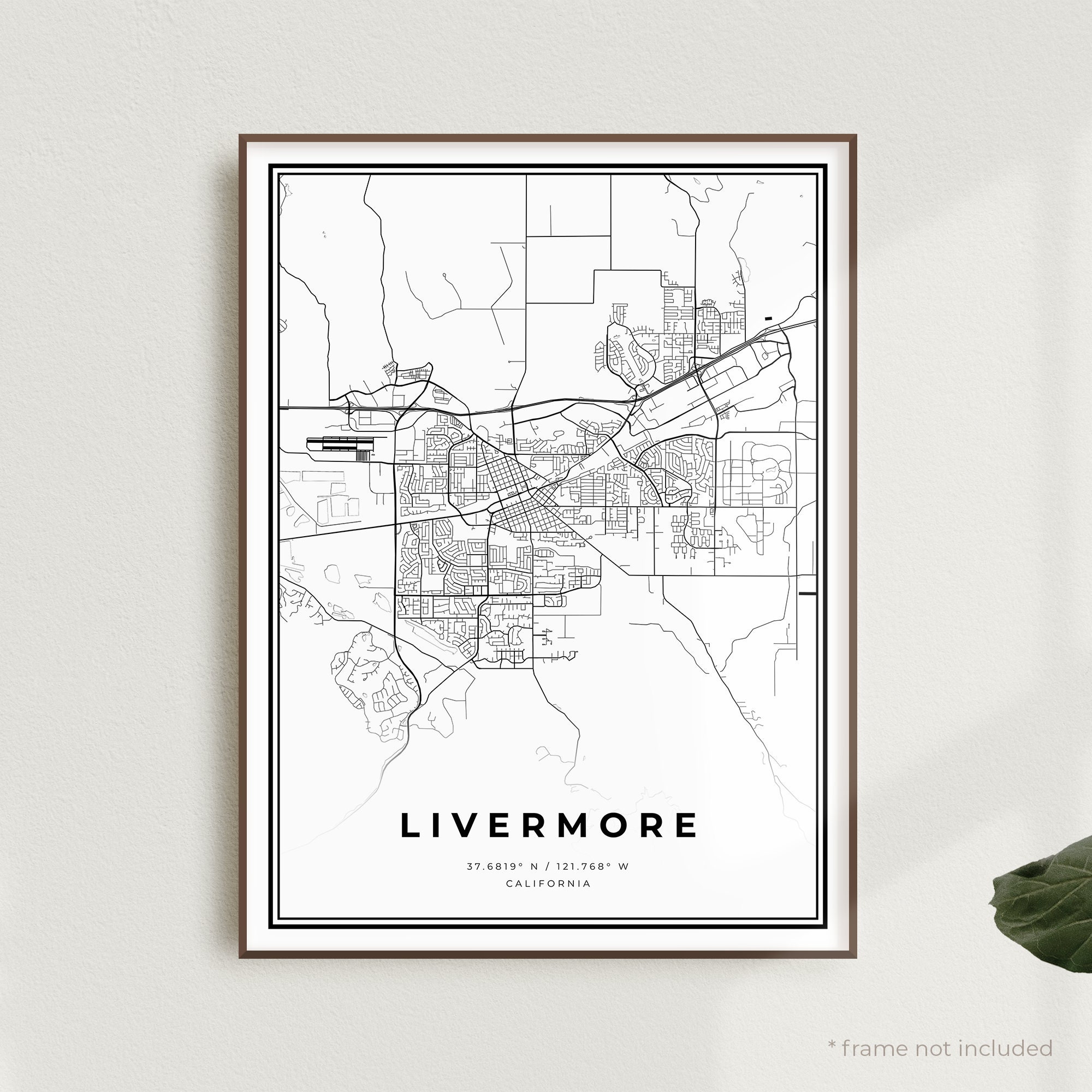 Livermore Map Print Livermore Street Map Poster California Etsy UK