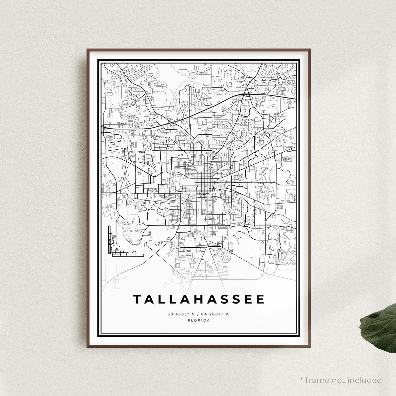 Tallahassee Map Print Tallahassee Street Map Poster Florida - Etsy