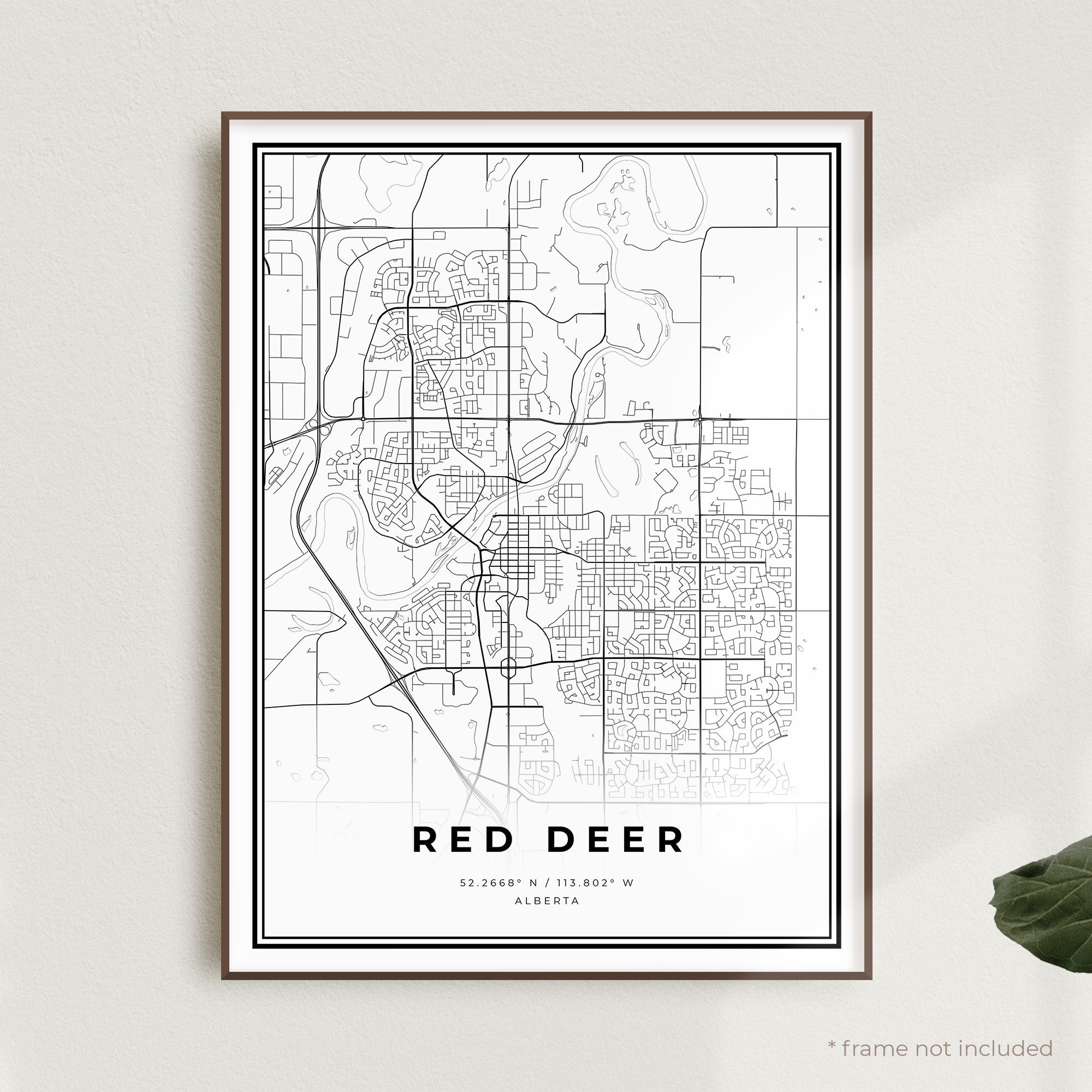 Red Deer Map Print Red Deer Street Map Poster Canada Modern | Etsy