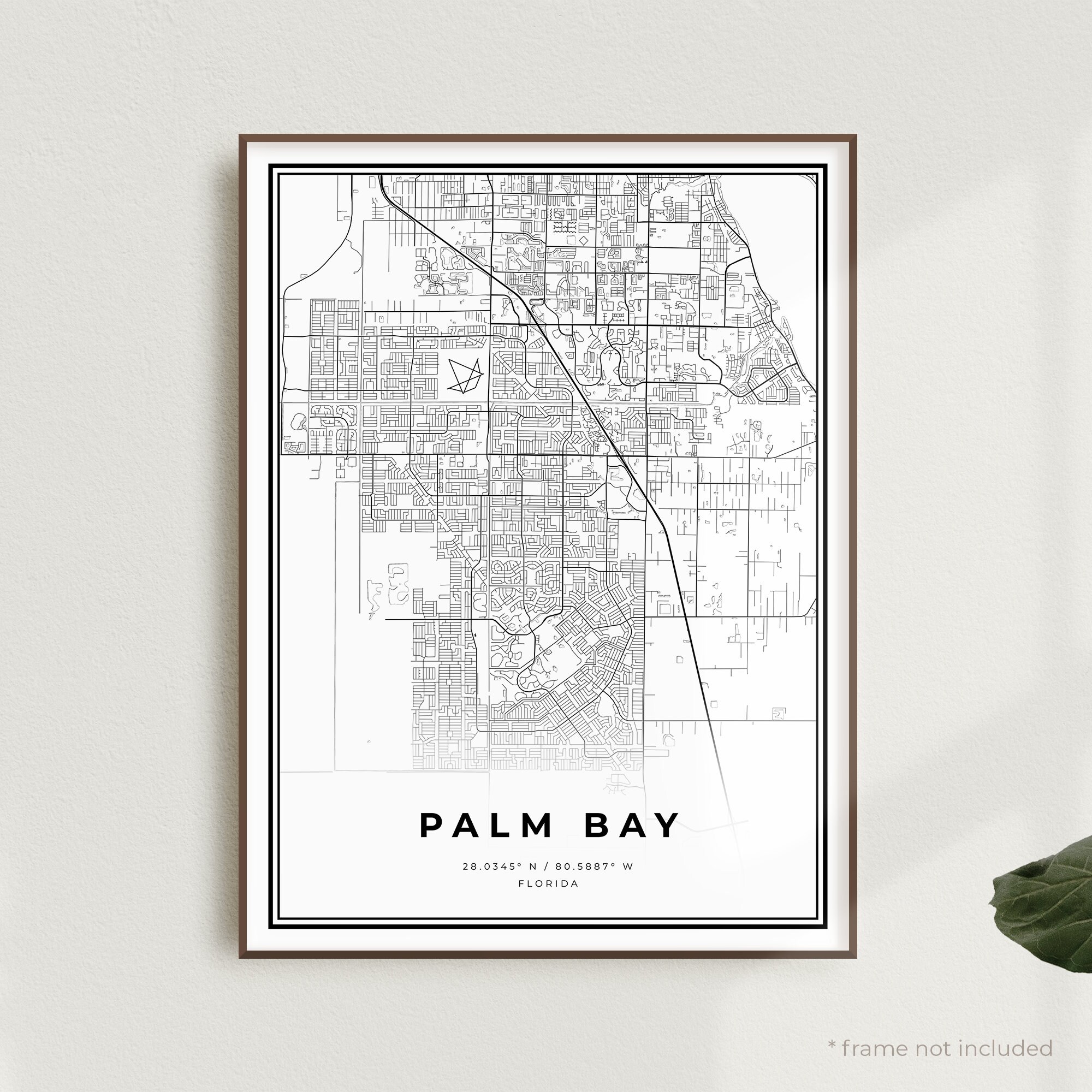 Palm Bay Map Print Palm Bay Street Map Poster Florida - Etsy