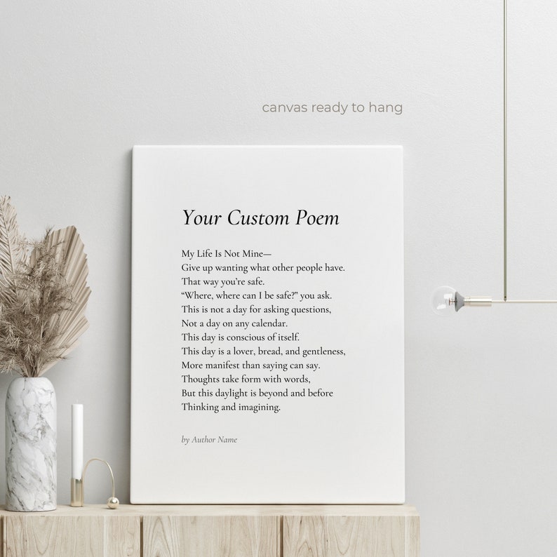 Custom Poem Print, Custom Song Lyrics Print, Personalized Poem, Personalized Song Lyrics, Poem Print Gift, Song Lyrics Print Gift CU16 image 2