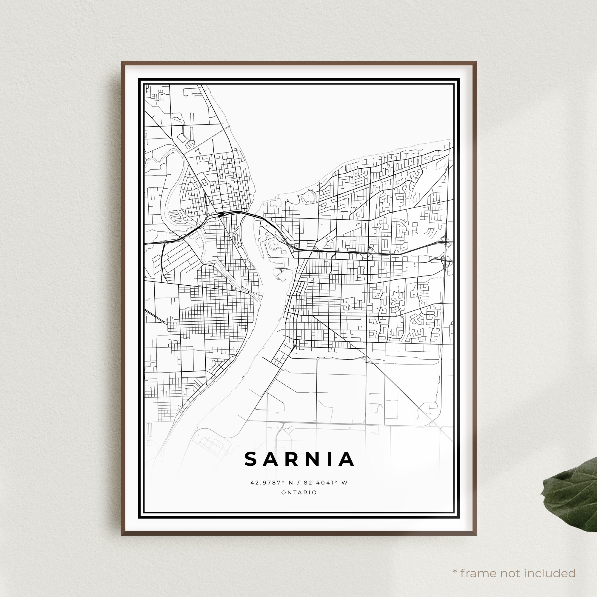 Sarnia Map Print Sarnia Street Map Poster Canada Modern - Etsy