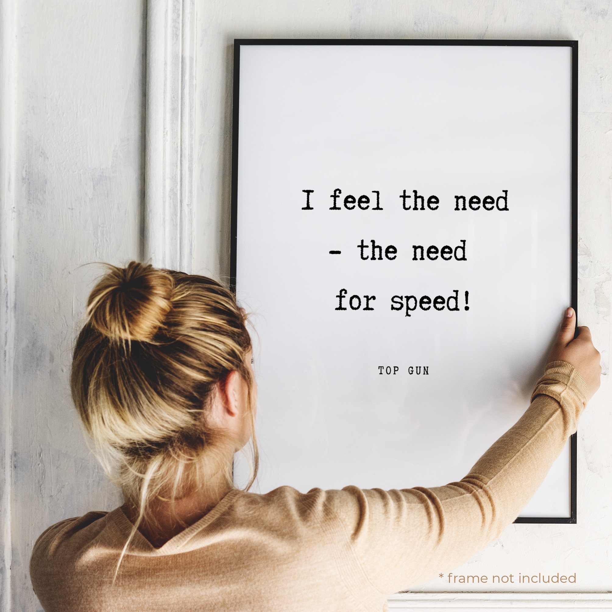 Top Gun I Feel the Need the Need for Speed Quote Print Movie 