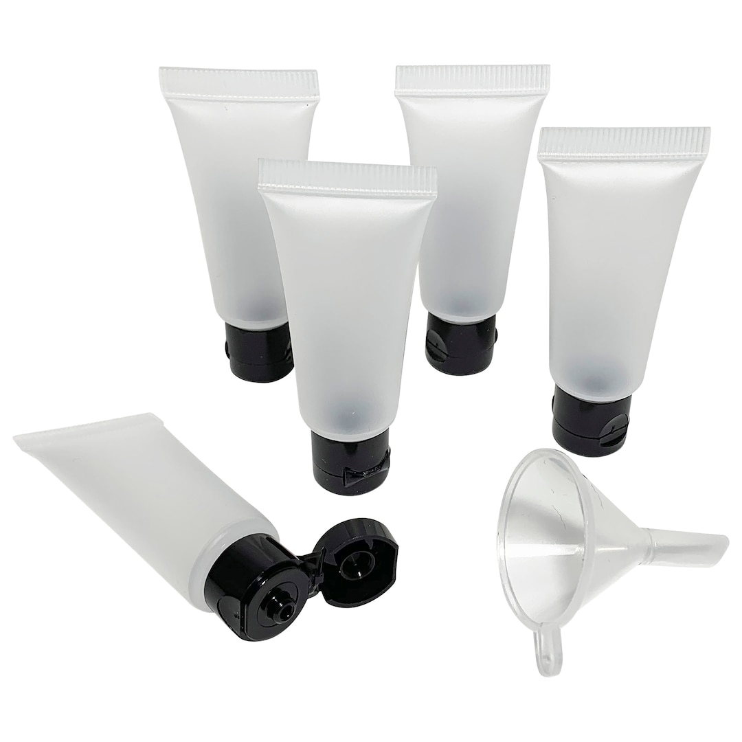 Clear Frosted Refillable Reusable Sample Bottle Squeeze Tubes W/ Flip