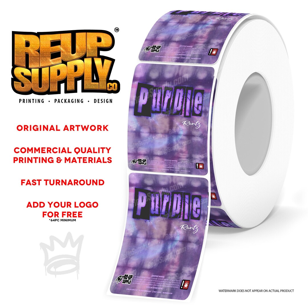 PURPLE RUNTZ Cannabis Strain Artwork HD Labels by Reupsupply 3.5g, 7g ...