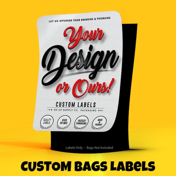 Custom Labelled 3.5g Mylar Bags, Custom Packaging