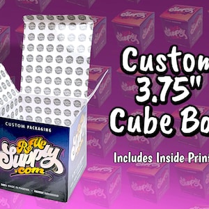 CUSTOM Packaging - 3.75" Cube Box - 2-Side Print - Gloss, Matte, Holographic - Your Design or Use Ours! - 100% USA - FASTEST!