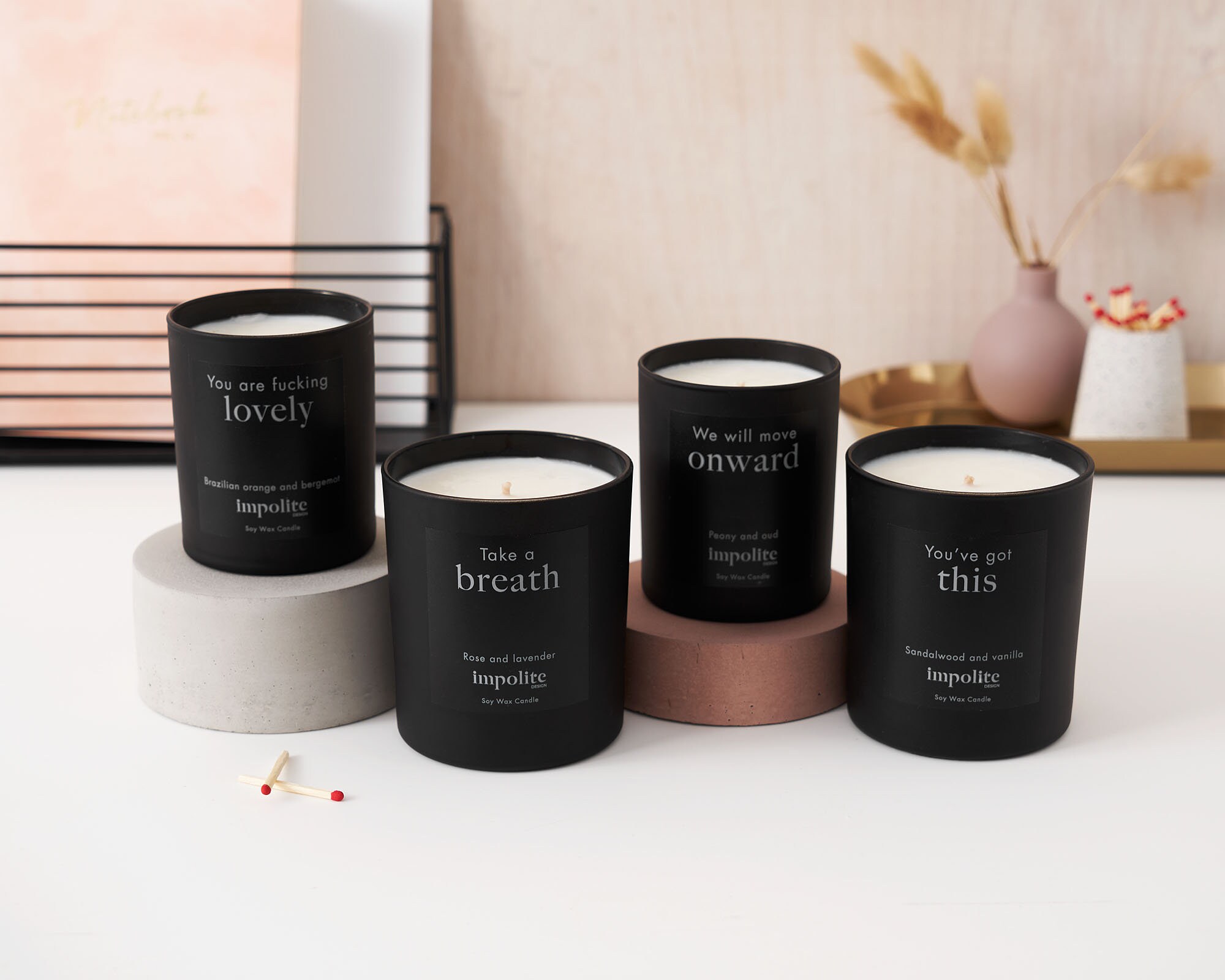 Sandalwood & Vanilla Soy Wax Scented Candle, Handmade Fell Good You've