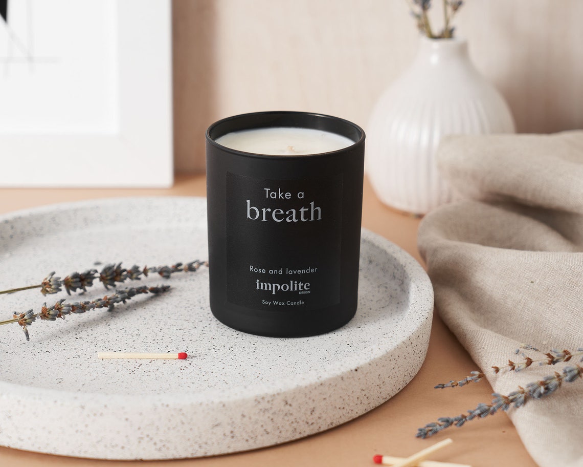 Take a Breathe Candle Relaxing Candle Meditation Candle Etsy