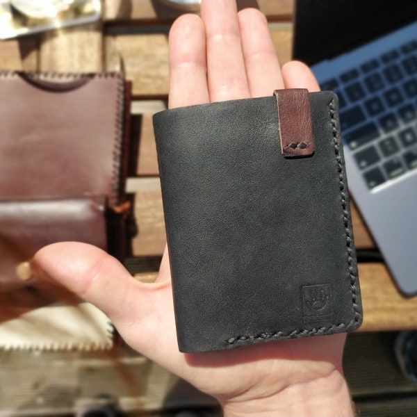 Handmade leather wallet | Cartera, Billetera, Monedero, Tarjetero de piel hecho a mano