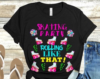 Camiseta de fiesta de patinaje Patines de ruedas Camiseta negra de patines de ruedas Camiseta de patines de ruedas Camiseta de patines de ruedas para mujer Camiseta de club de patinaje Camiseta de club de patinaje