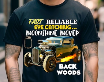 Classic Moonshine Mover Hot Rod Ford Car Shirt, Car Enthusiast Muscle Car V8 Car Guy Retro 40 50s 60s Car Lover T-shirt Tshirt T Shirt Tee T