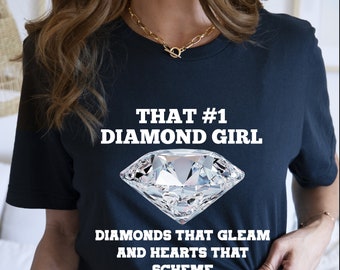 Chemise diamant pour femme, fille de maman, T-shirt diamant fille n° 1 en diamant, T-shirt diamant, T-shirt diamant, T-shirt diamant, Chemises graphiques en diamant