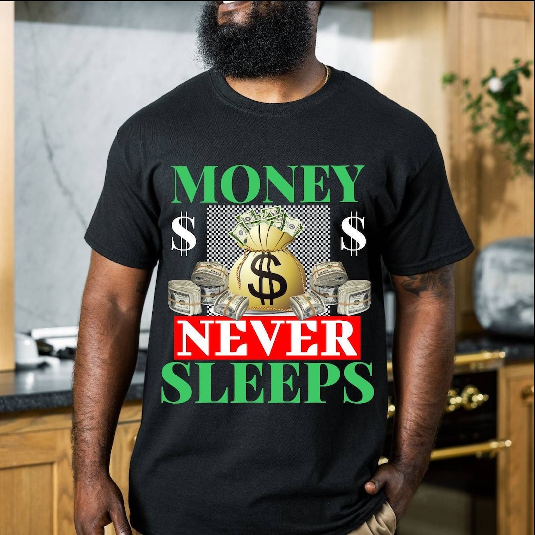 Vintage Graphic Rap Money Shirt, Money Never Sleeps T-shirt, Gifts for ...