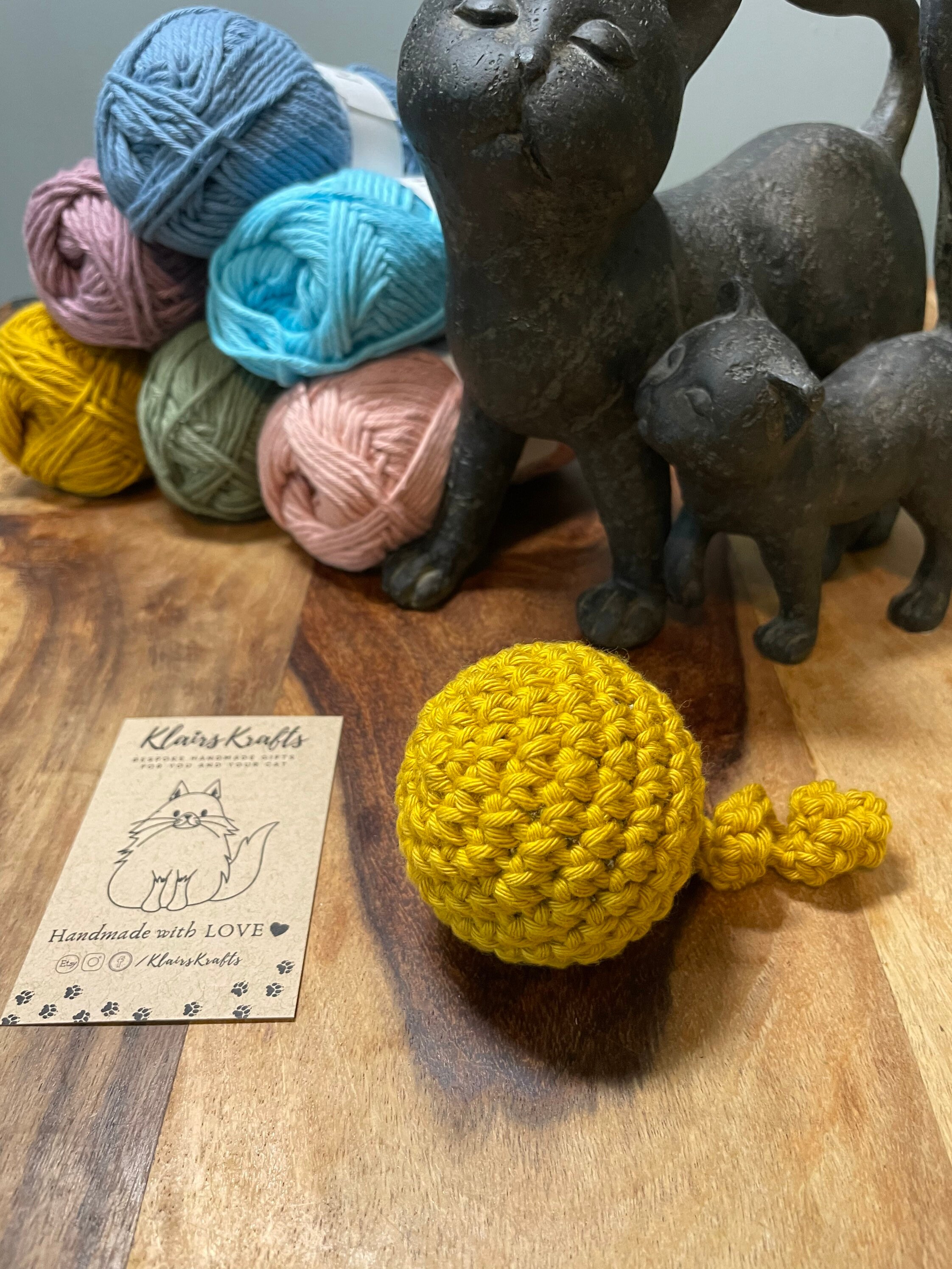 Crochet Cat Toy Cotton Tail Cat Ball Catnip Cat Toys Cat Etsy