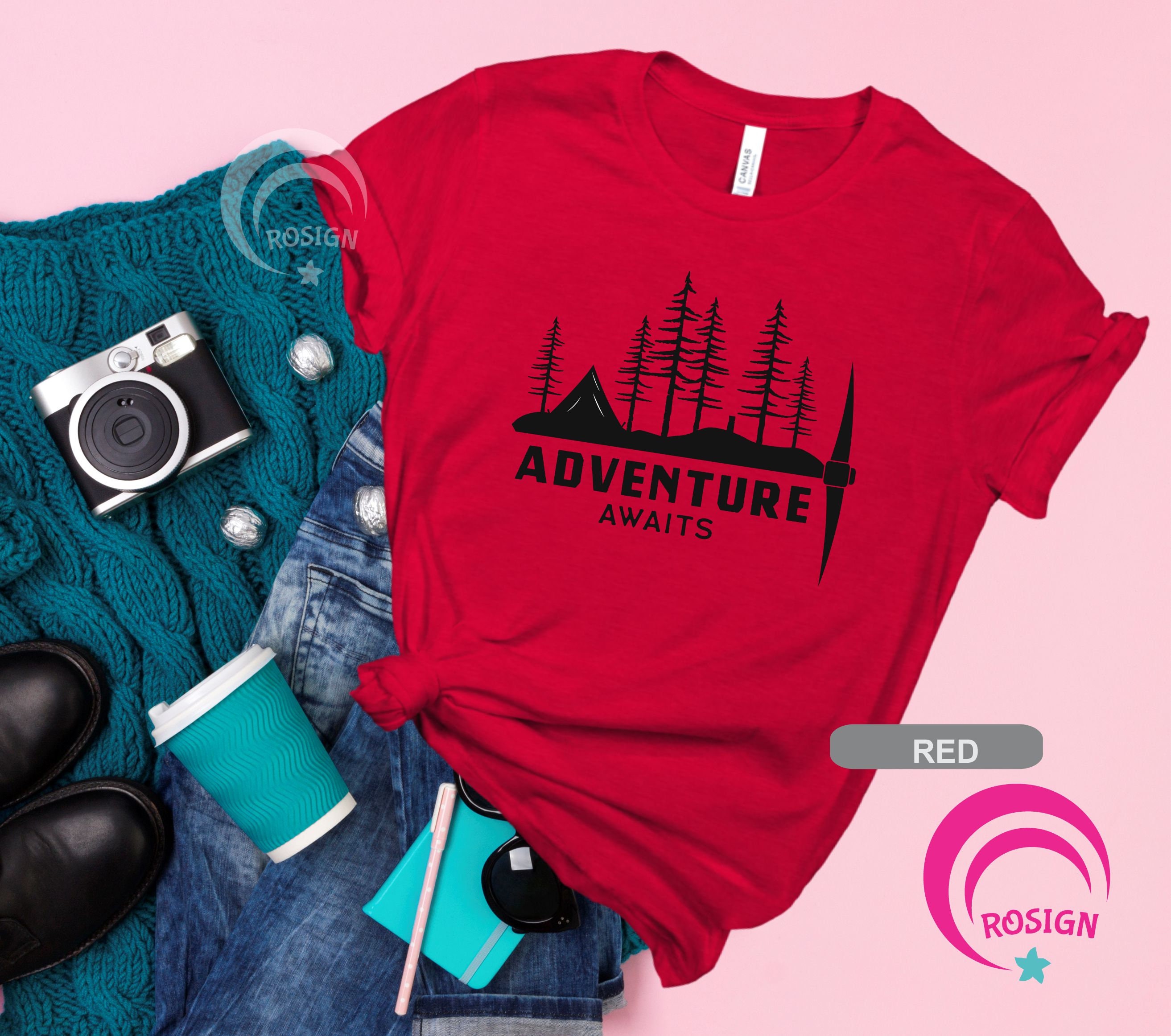 Adventure Awaits Shirt, Hiking T Shirt, Pine Tree T Shirt, Mountains ...