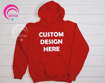 Custom Hoodie, Personalized Custom Hooded, Custom Photo or Text Hoodie, Hoodie with Custom Text and Picture, Crew Hoodie