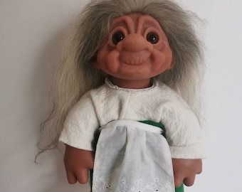 Vintage 1977 XL Oma Troll met Tags - Thomas Dam Denemarken 1977