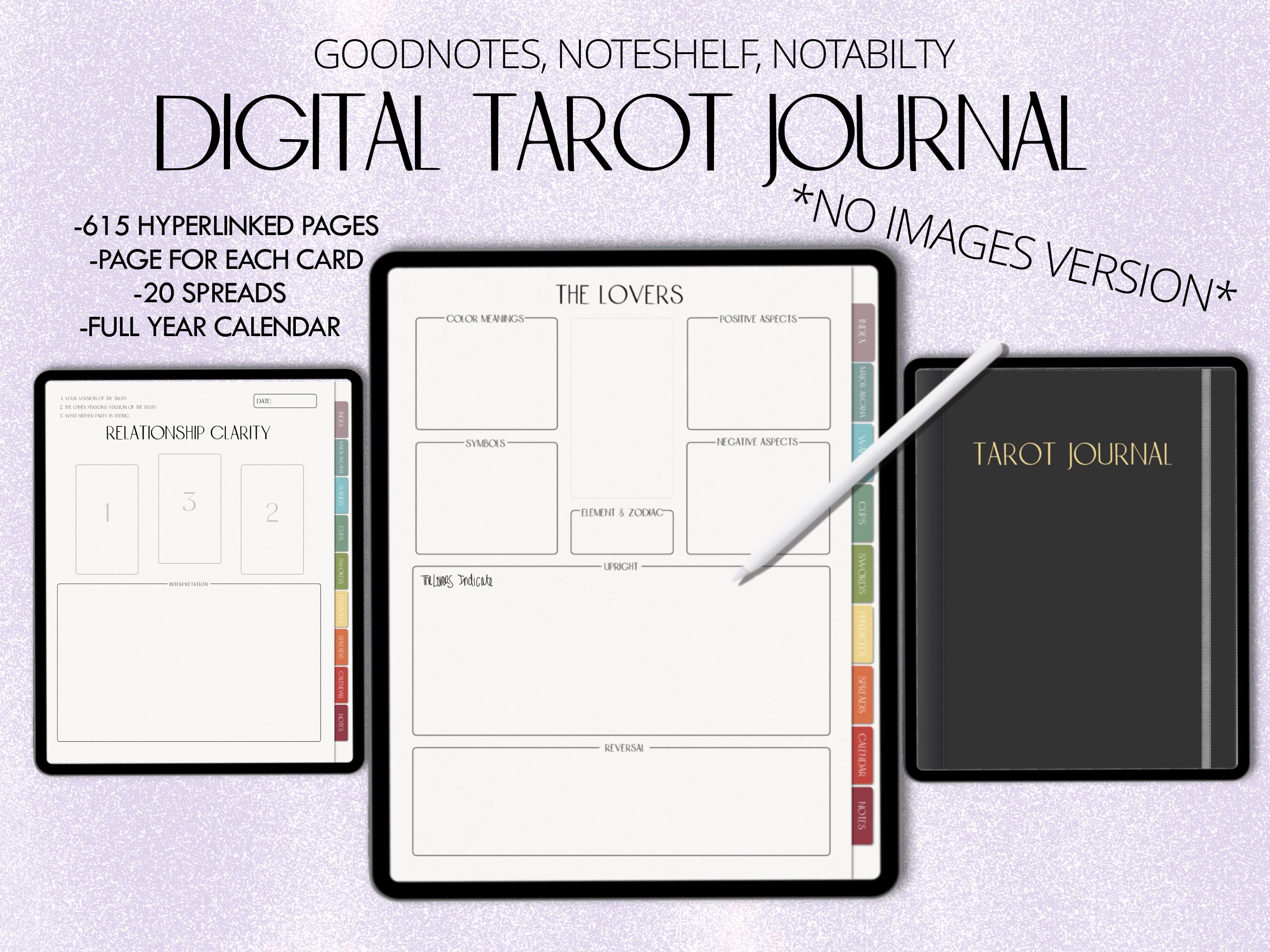 Undated Digital Tarot Journal Tarot Planner Tarot Card - Etsy