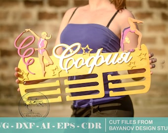 Holder for medals Rhythmic gymnastics cnc, laser cut file, woodworking plans ai dxf cdr eps svg