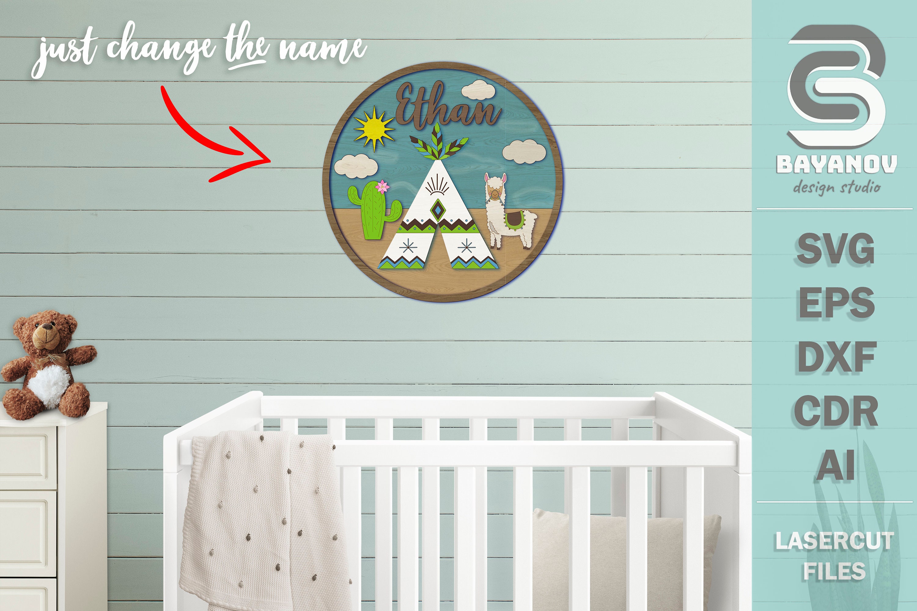Baby Name Sign Bundle Laser Cut SVG Files for Glowforge Baby Plaques ...