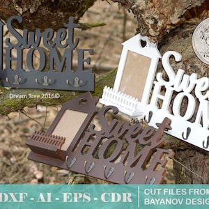 Home Key Holder Shelf Laser Cut Files,cnc Files,vector File,shelf for ...