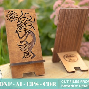 Handyständer &quot;Cocopelli&quot; Zeichnung zum Laserschneiden dxf,svg,ai,cdr,eps,vektor file,cnc file,file for cutting,laser cut iPhone stand