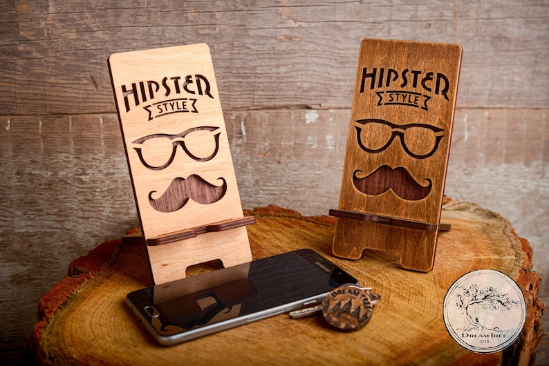 Download Phone Stand Hipster Style Drawing For Laser Cutting Dxf Svg Ai Cdr Eps Vector File Cnc File File For Cutting Laser Cut Iphone Stand Docking Stands Electronics Accessories
