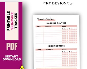 7 Day Skincare Tracker, 7 Days to Glowing Skin - Print It and Plan It! Skincare Journal, skincare planner