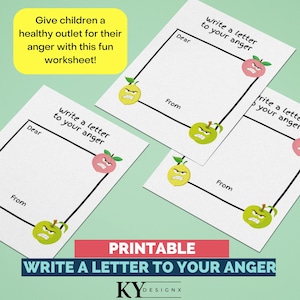 Printable write a letter to my anger worksheet - Anger management worksheet for Children - Explore feelings worksheet -