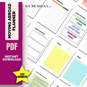 Printable moving checklist | moving abroad checklist | Moving abroad planner | Printable checklist | Relocation Planner |  Relocation Binder
