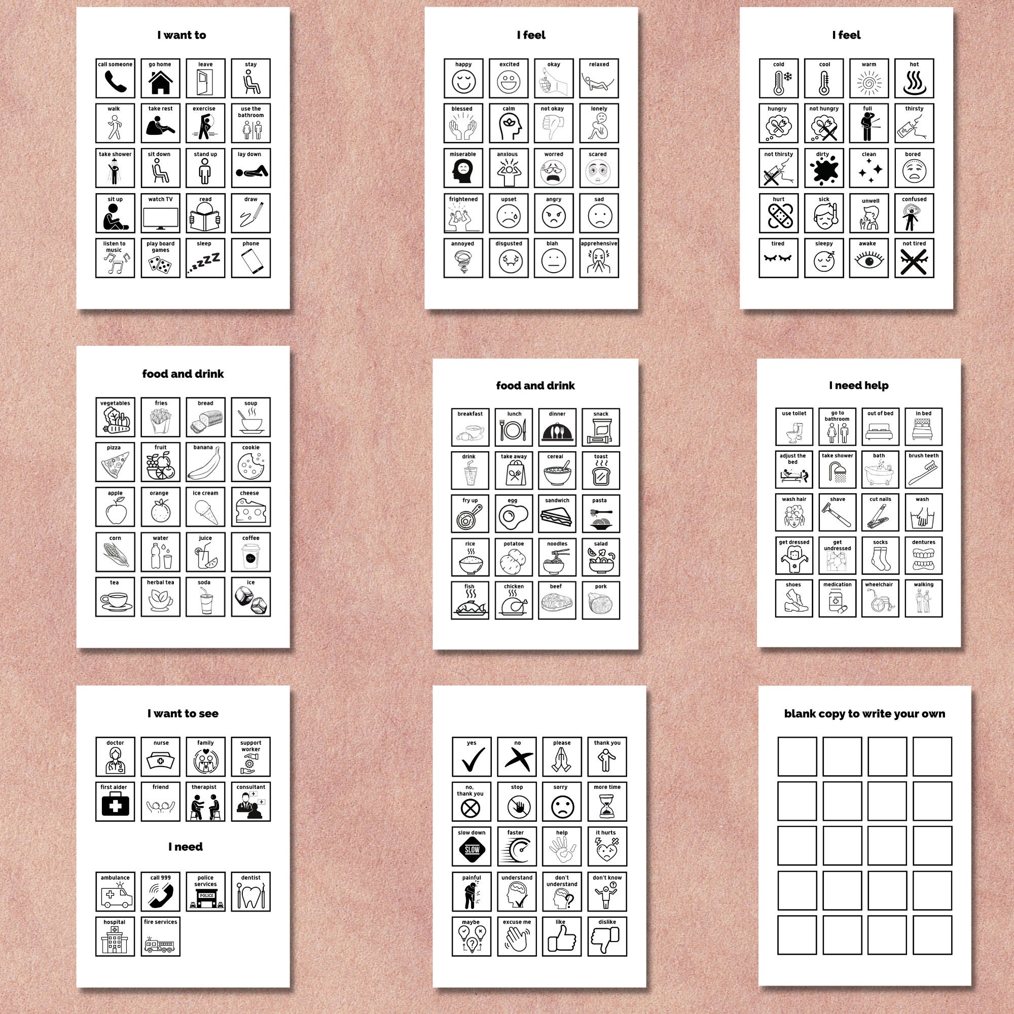 Printable Communication / VISUAL Board for Non-verbal, Autism ...