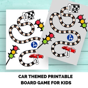Car Racing Printable Board Game,  Family Board Game, KIDS board Games PDF, Downloadable Board Games, , Printable Game Night