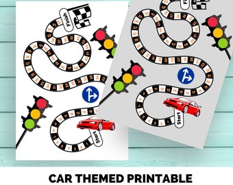 Car Racing Printable Board Game,  Family Board Game, KIDS board Games PDF, Downloadable Board Games, , Printable Game Night