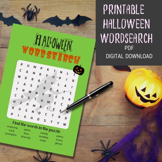 Halloween Kids Word Search Printable Halloween Halloween | Etsy