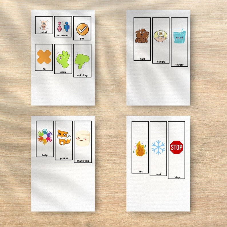 Printable Tiered Communication Cards Lanyard For Non verbal Autism 
