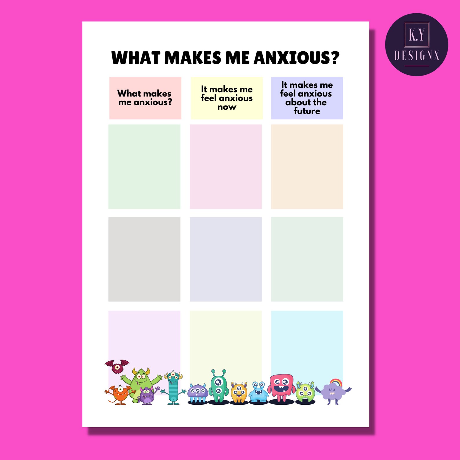 Printable Overcoming Anxiety Worksheets for Children Anxiety - Etsy