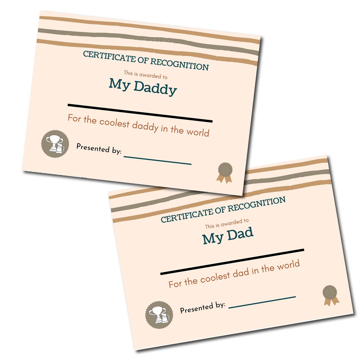 Dads Printable Certificate / Daddy Certificate / Coolest Daddy | Etsy