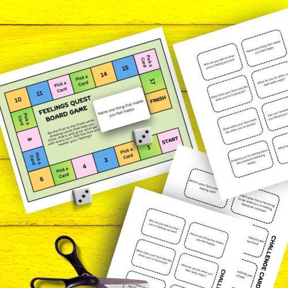 子ども向け「フィーリングクエスト」印刷可能ボードゲーム - 感情