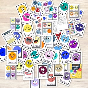 FEELINGS Karteikarten, Karteikarten für Gefühle, Mutismus, Autismus, Vorschule, emotionale Intelligenz, Lerngefühle für Kinder,
