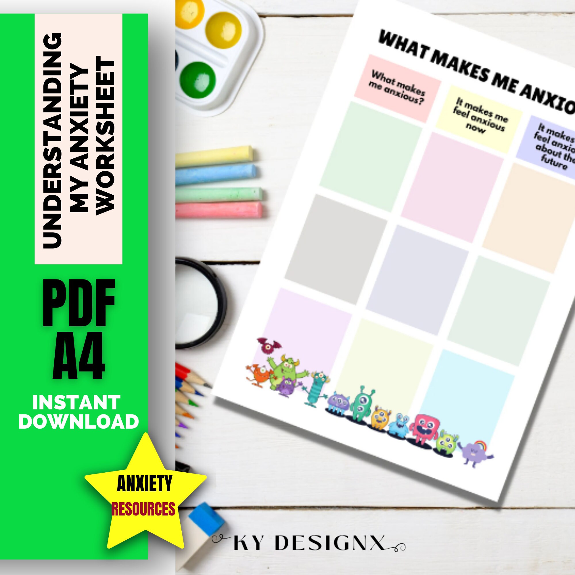 Printable Overcoming Anxiety Worksheets for Children, Anxiety in ...