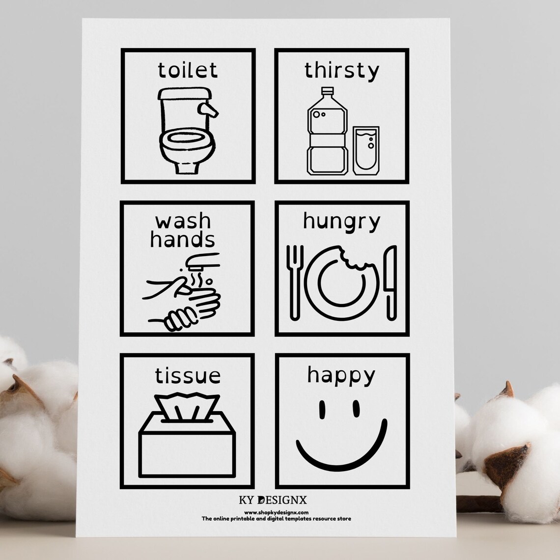 Printable Communication Cards for Children With Open Dyslexic Font- Selective Mutisum ...