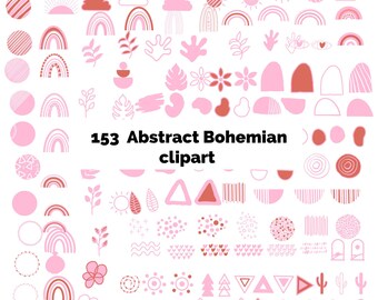Imágenes prediseñadas boho abstractas - Uso comercial de imágenes prediseñadas boho - Imágenes prediseñadas boho para diseño de productos - Boho libre de regalías - Boho clipartClipart