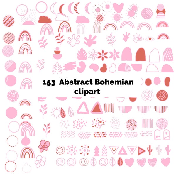 Abstract Bohemian clipart - Bohemian Clipart Commercial Use - Boho Clipart for Product Design - Royalty-Free Boho  - Boho clipartClipart