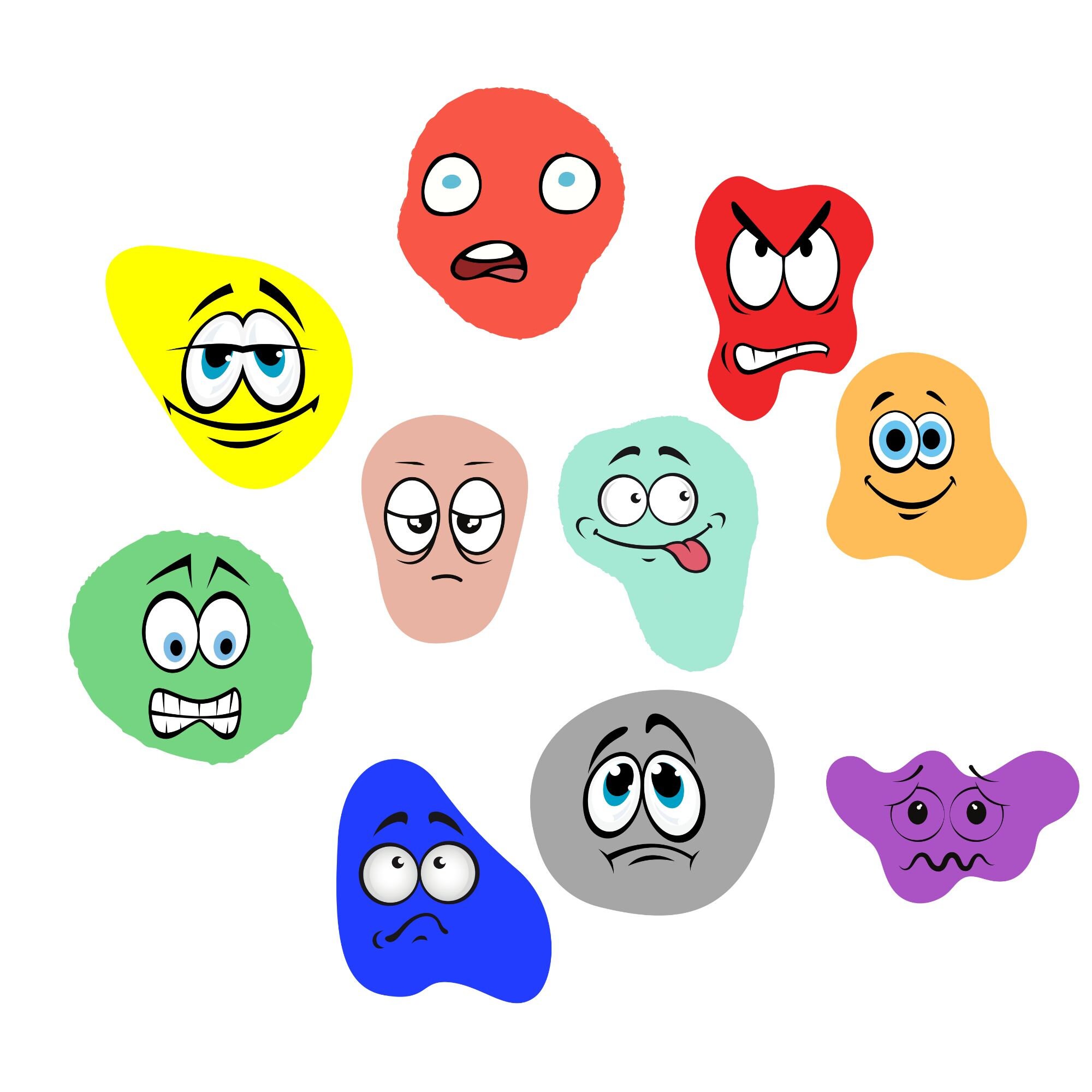 Feelings Clipart, Faces Clipart, for Personal and Commercial Use